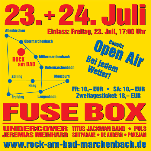 Flyer für Festival Rock am Bad in Marchenbach 2010